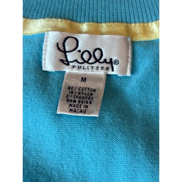 Lilly Pulitzer Womens V-Neck Sweater M Blue Cotton Blend - Picture 5 of 13